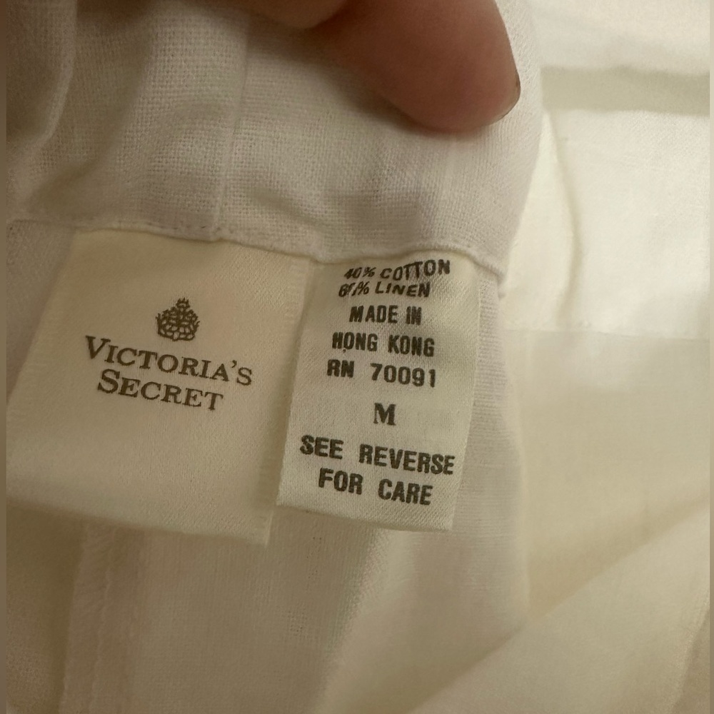 Victoria's Secret Vintage Gold label white Cotton-Linen Blend Set size M - Picture 4 of 10